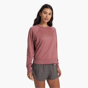 Vuori Long Sleeve Halo Crew Neck Top in Marsala Heather Mauve Small